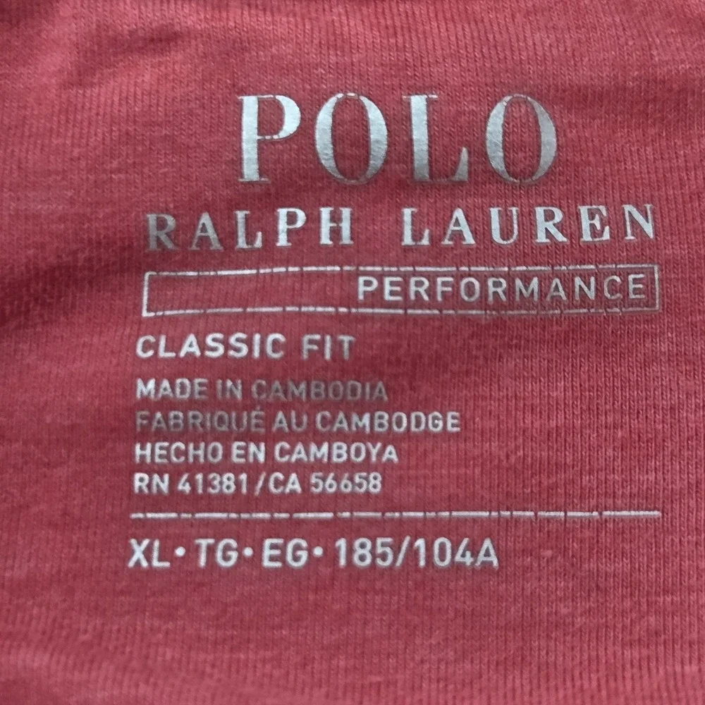 Polo Ralph Lauren Performance Short Sleeve Polo Shirt Classic Mens XL Pink Coral
